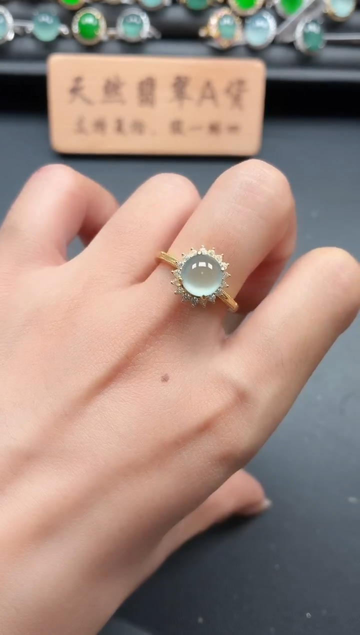 银S925镶嵌戒指翡翠11