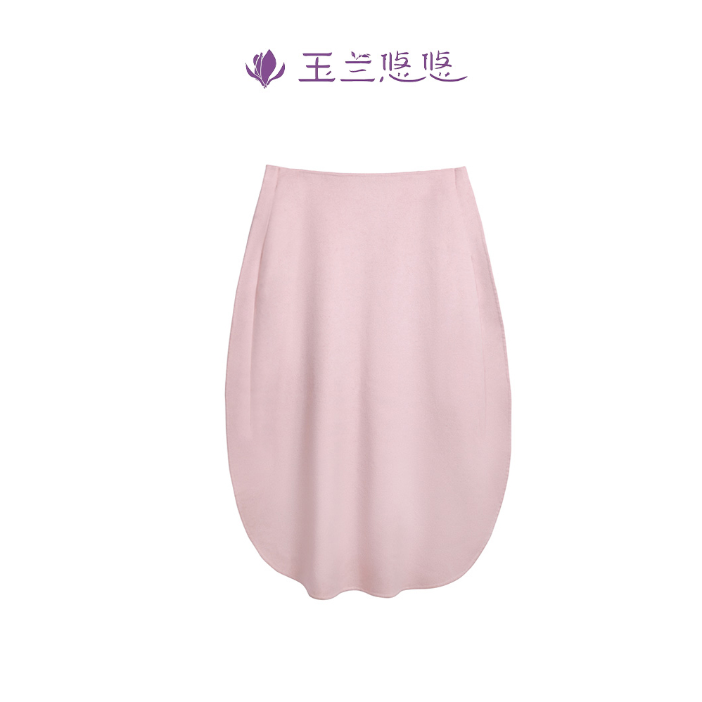 玉兰悠悠高级时装“福禄双全”阔型半裙粉色百搭宽松时尚秋冬设计款