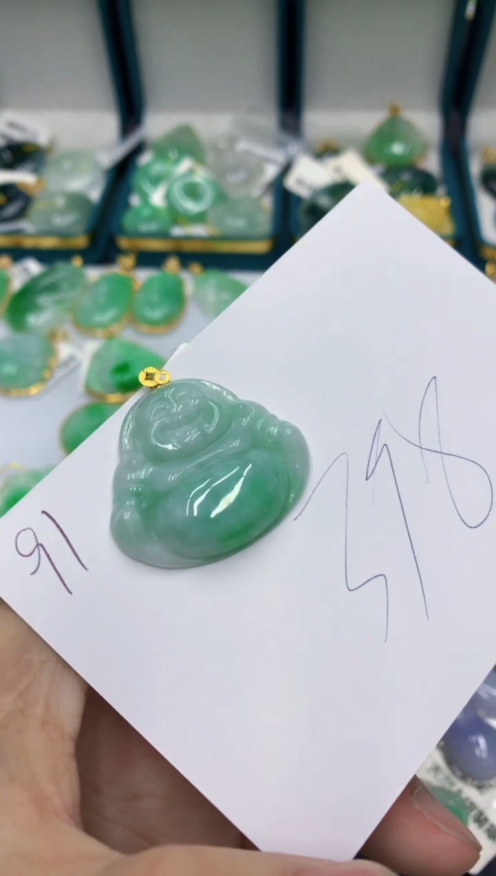 【闪购商品】翡翠颈饰18K金镶嵌号链接111111