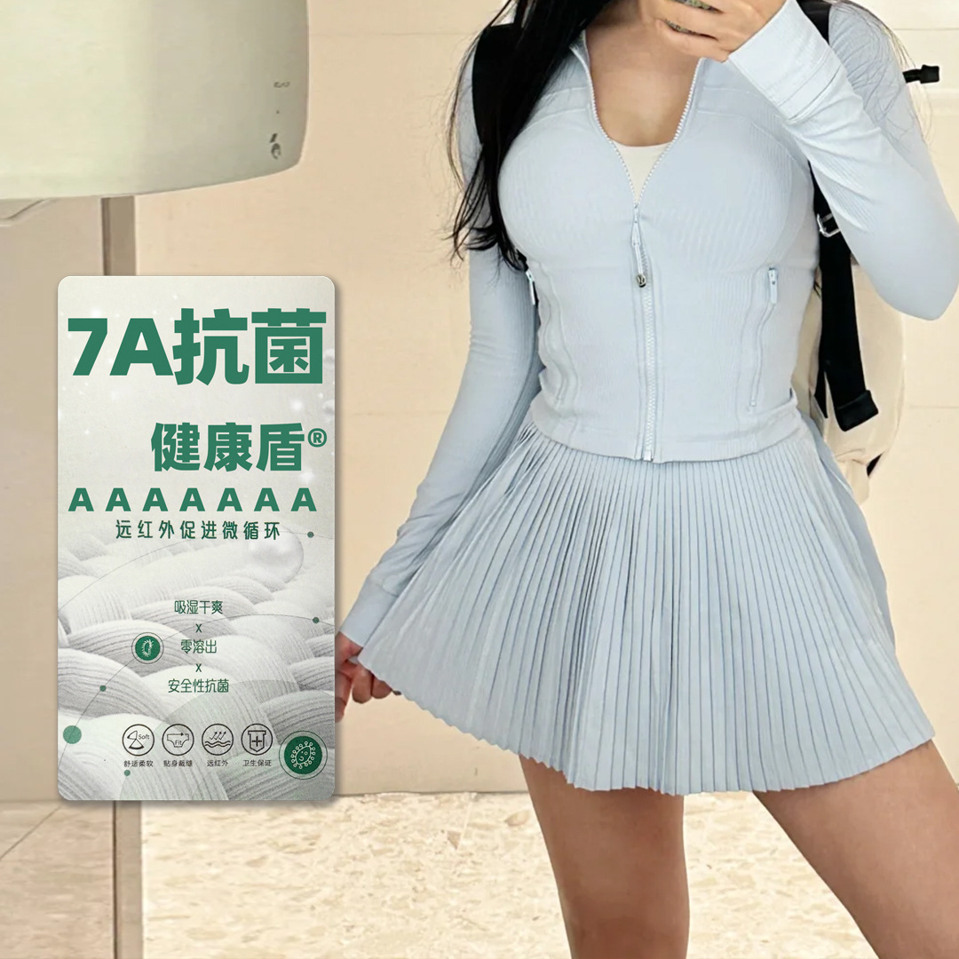 瑜伽小兔夏季女士风琴百褶高腰百搭网球短裙户外运动显腿长防滑