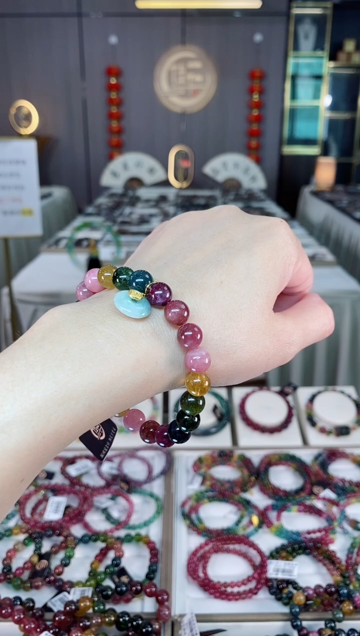 未镶嵌老矿碧玺单圈手串8mm+碧玺hon多样性发货一条