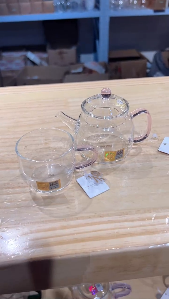 禾器-皮球花言卿壶-浅粉色+清禾杯浅粉色1只
