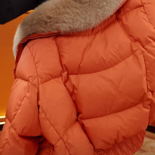 ZZ-爱玛橙大毛领大朵绒百搭保暖羽绒服外套