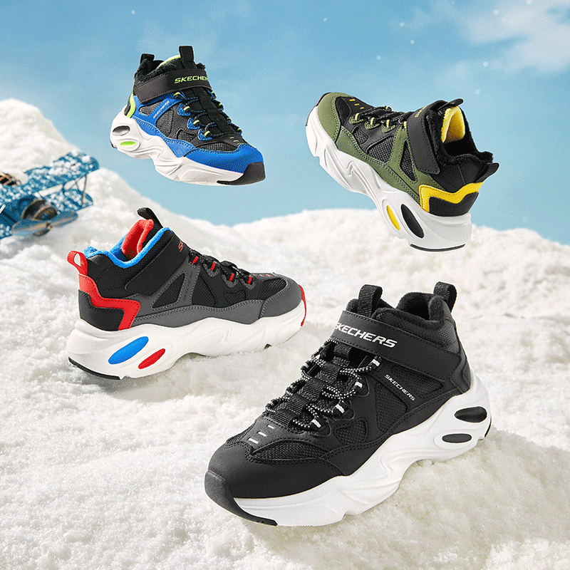 Skechers斯凯奇儿童休闲雪地靴男女童2025新款舒适保暖防滑运动鞋