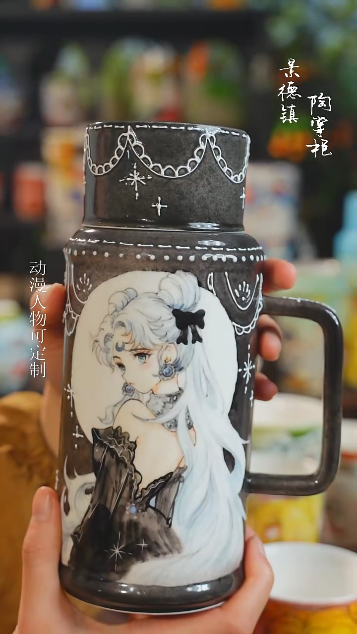 景德镇高温釉下彩原创手绘陶瓷