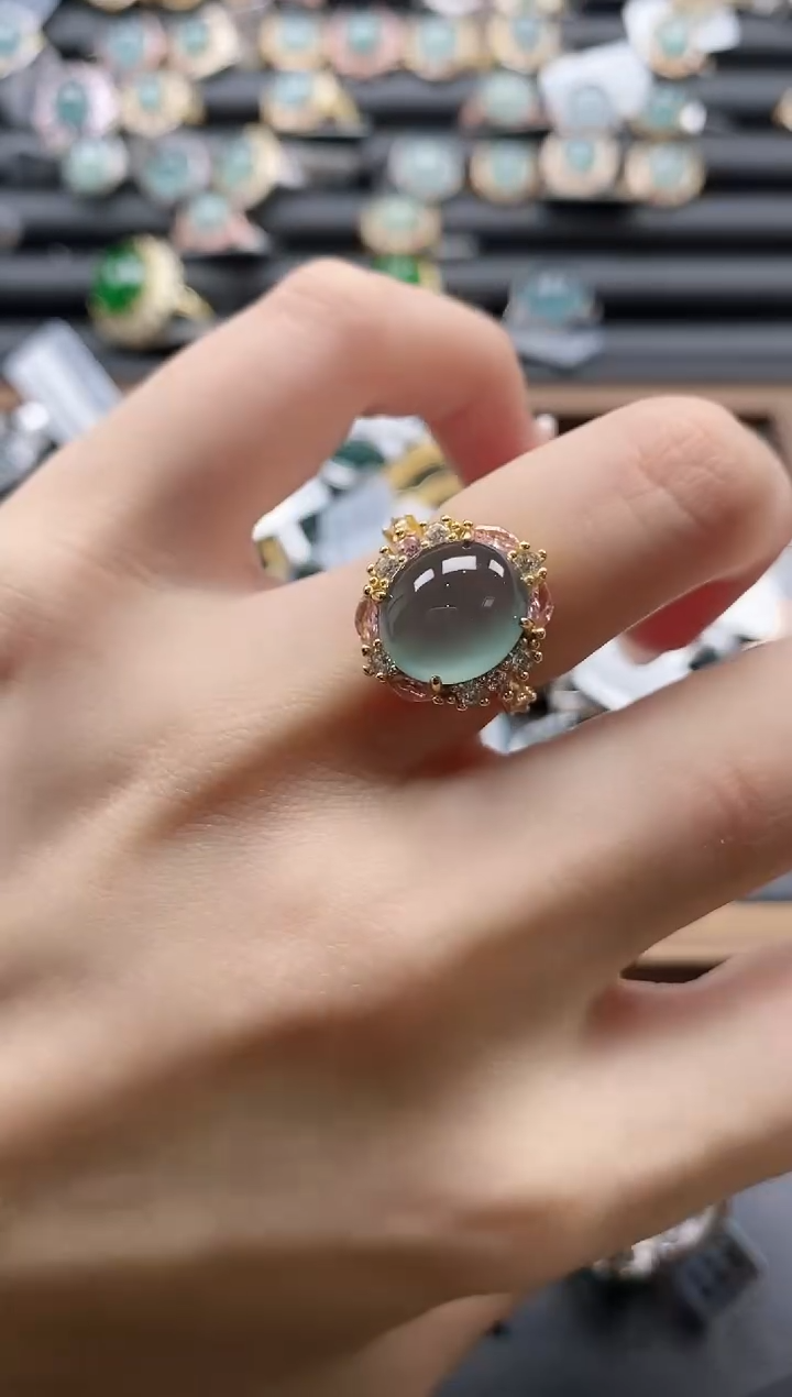 【闪购商品】翡翠戒指银S925镶嵌51511