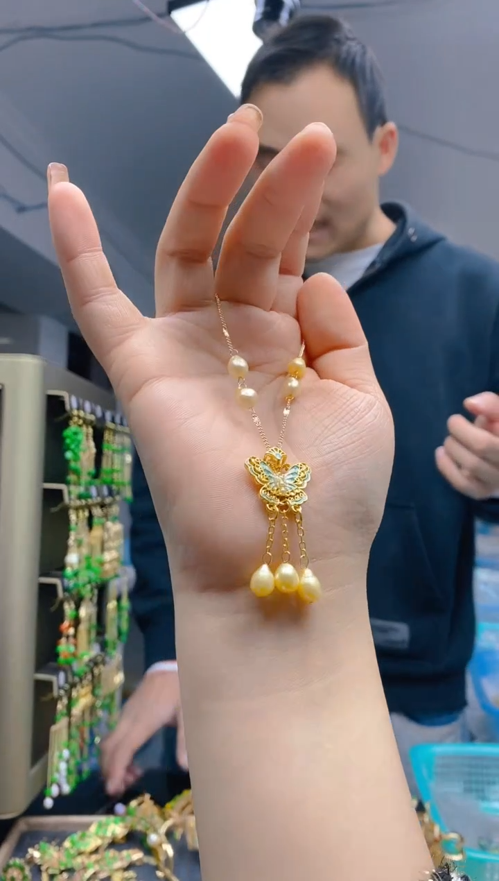 【闪购商品】淡水珍珠耳饰合金083珍珠锁骨链