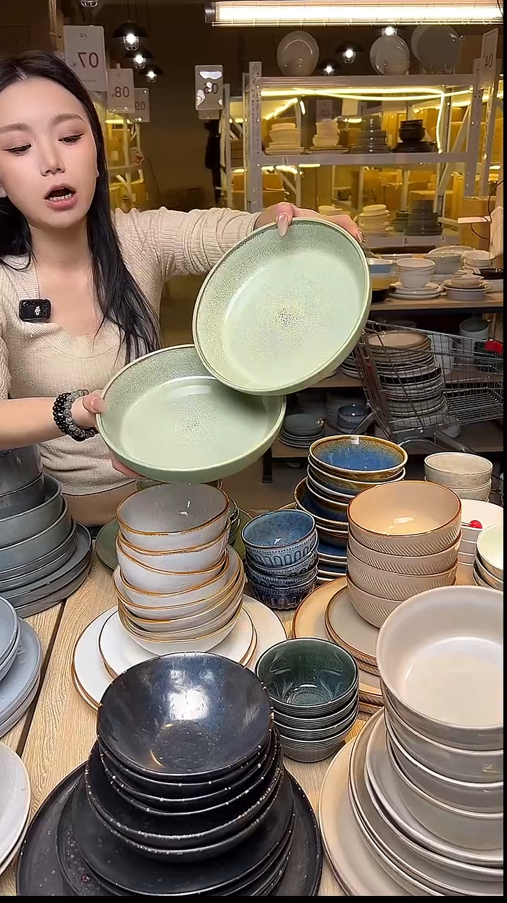 瓷55外贸尾货窑变釉下彩默外微瑕