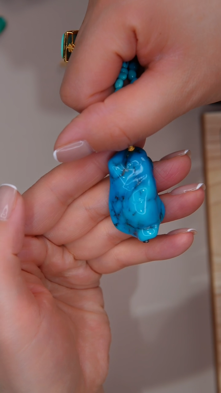 【闪购商品】绿松石吊坠(不含链)18K金镶嵌1