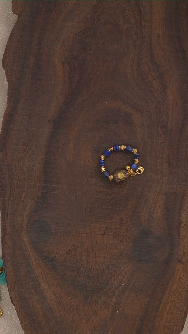 18K金镶嵌青金石戒指S5369-定制