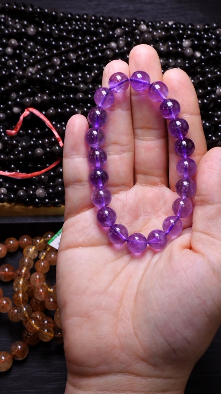 【闪购商品】水晶单圈未镶嵌Q007乌拉圭紫水晶单圈9mm