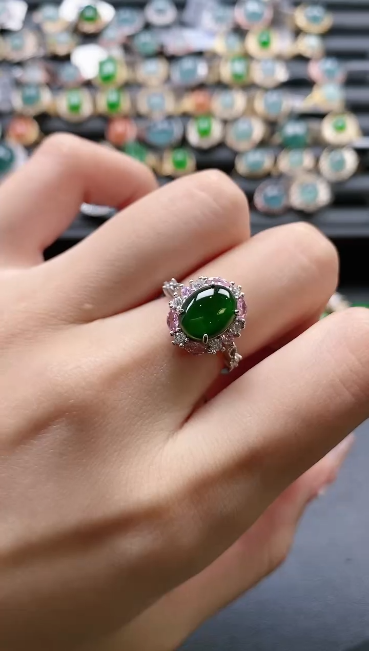 【闪购商品】翡翠戒指银S925镶嵌51511