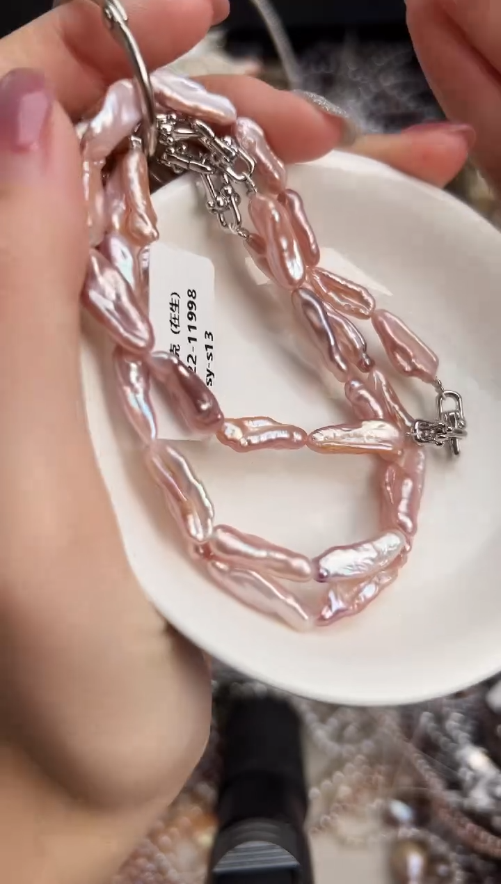 未镶嵌福利淡水珍珠无核再生*珍珠手链（多样性发一）仙粉色