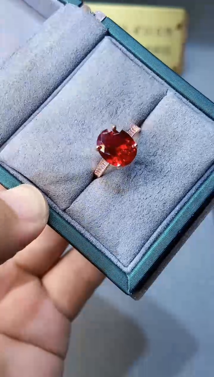 红宝石戒指银S925镶嵌...........