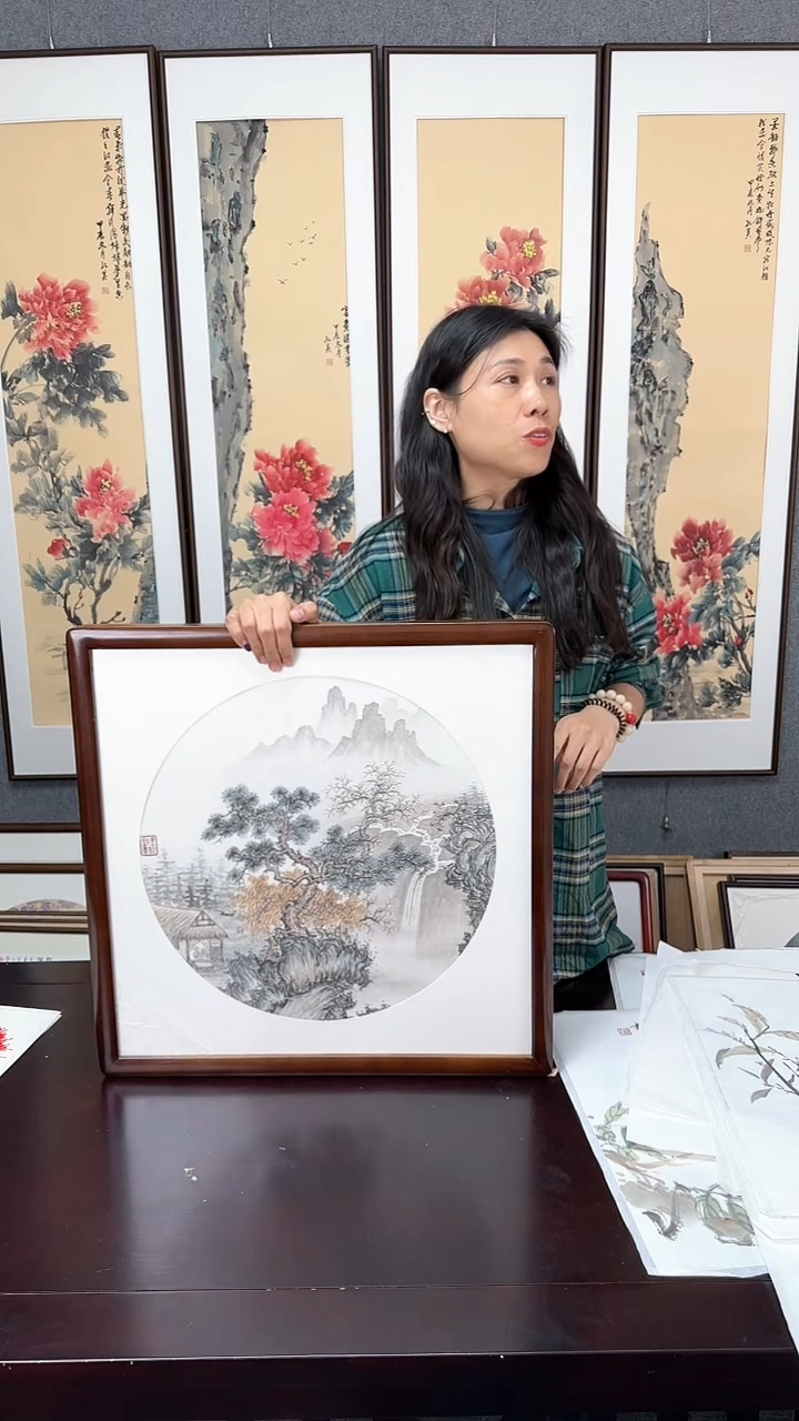 【闪购商品】国画山水实木装裱