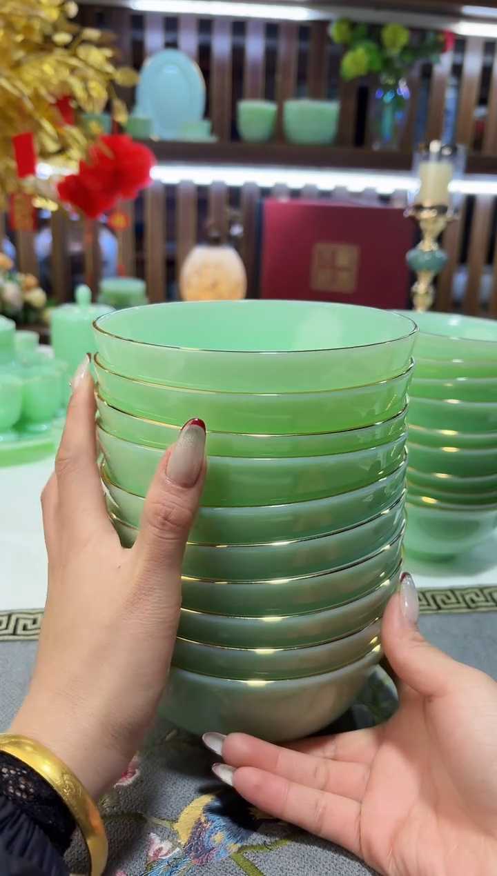 玉瓷5.5英寸饭碗10个