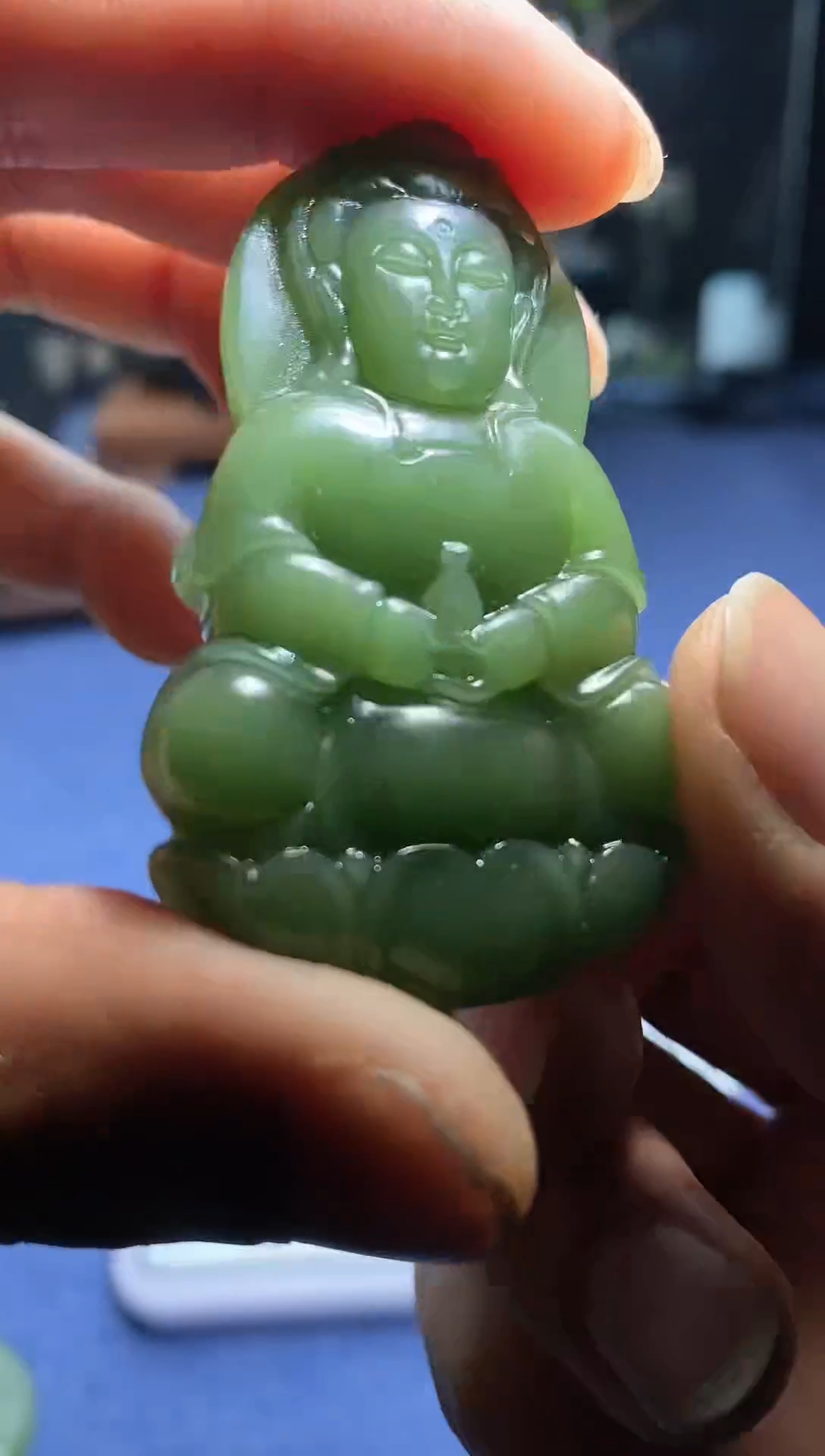 【闪购商品】和田玉颈饰未镶嵌且末蓝正装观音