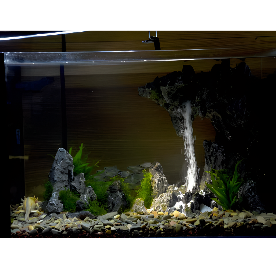 【天空之境】升级侧滤60*35*35cm流沙瀑布成品造景桌面鱼缸造景