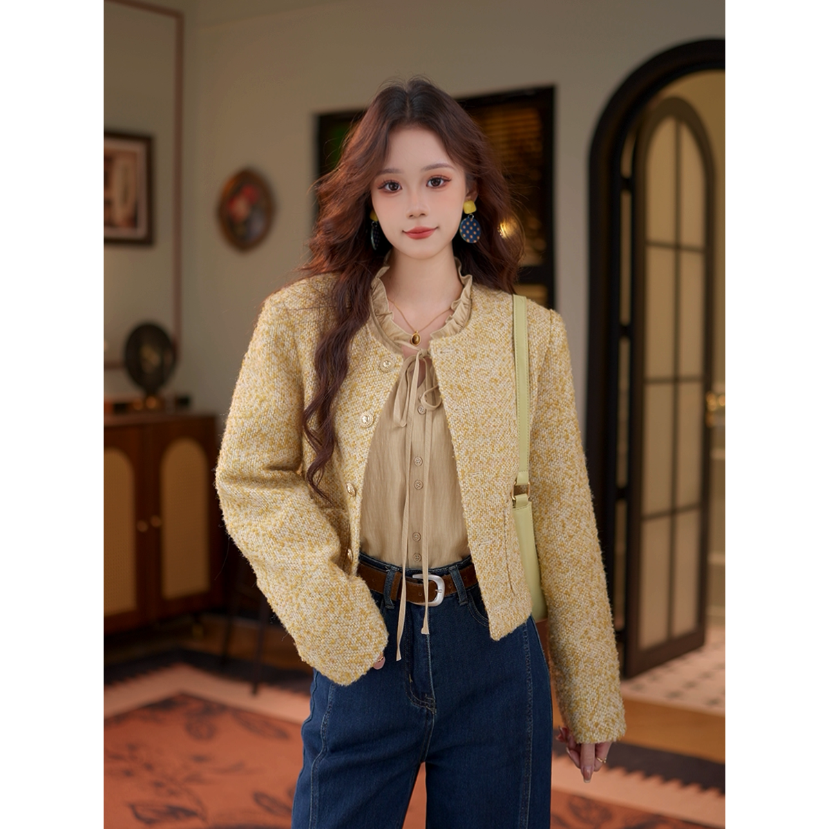 芷莹【白伺】25年秋季新款简约小众显瘦减龄外套#S14558