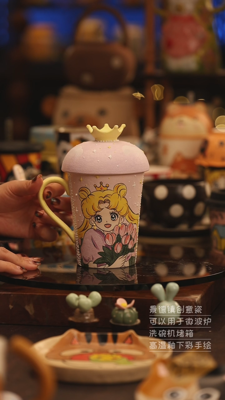 陶瓷景德镇可爱陶瓷釉下彩绘设计师款