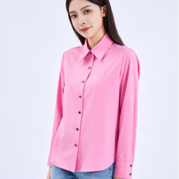 HangPai2025早春新款衬衫女时尚减龄叠穿衬衫