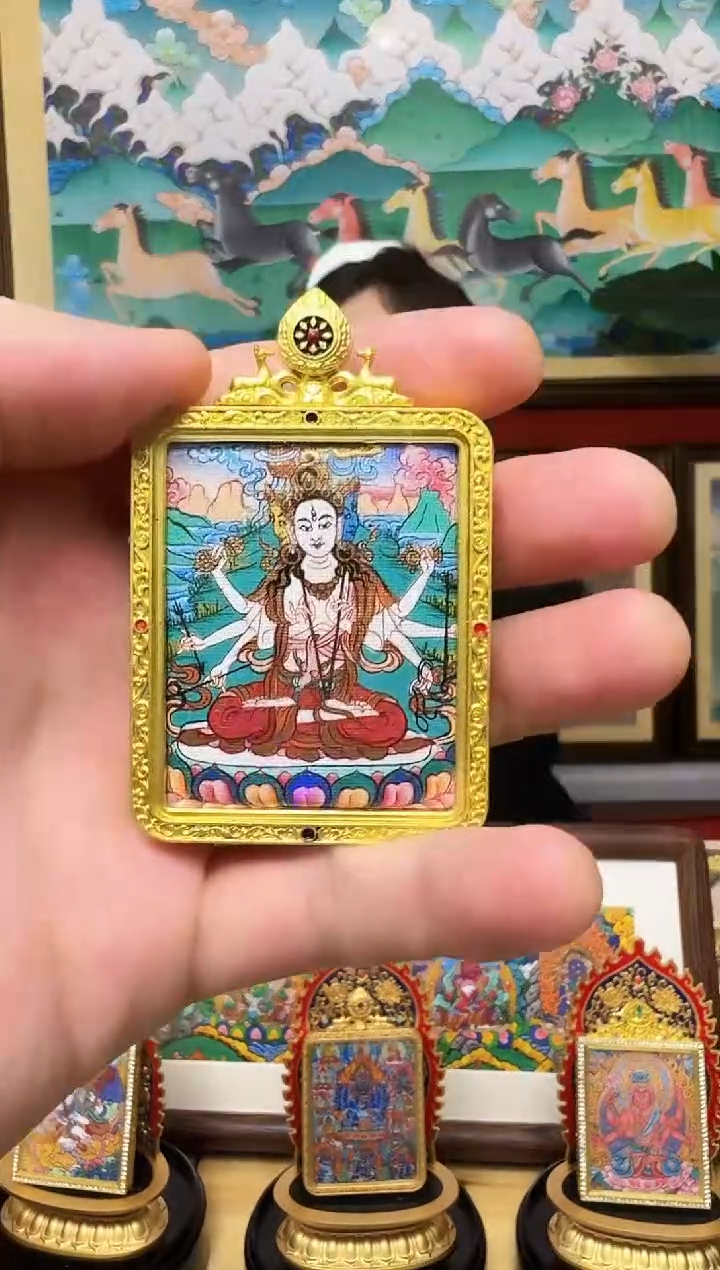 吊坠观老师-热贡纯手绘周毛