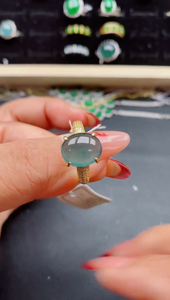 【闪购商品】翡翠戒指银S925镶嵌321312