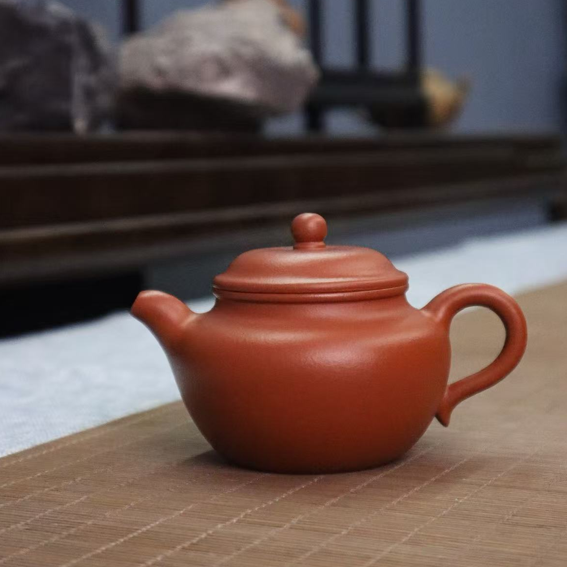 莲子 朱泥 150cc 倪文超 手工制作紫砂壶
