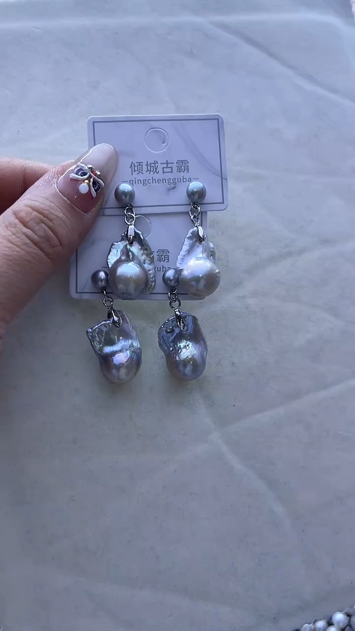 【闪购商品】淡水珍珠耳饰银S925镶嵌4401