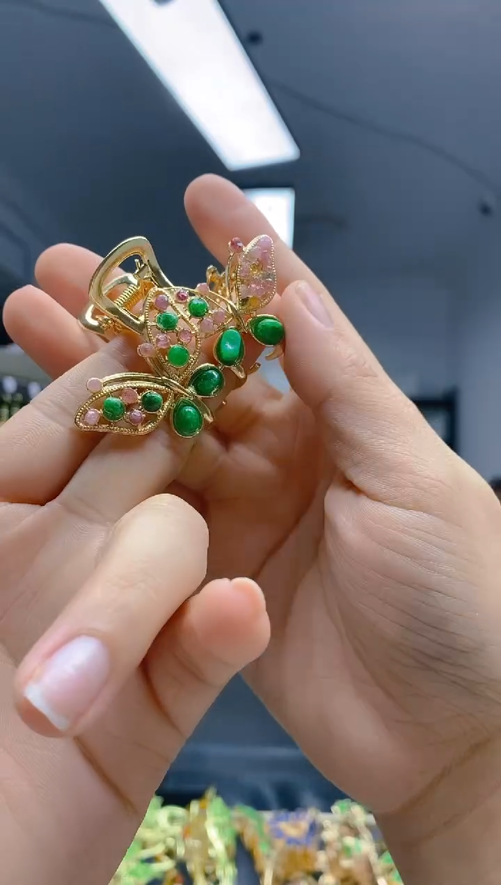 【闪购商品】翡翠耳饰合金225翡翠发簪