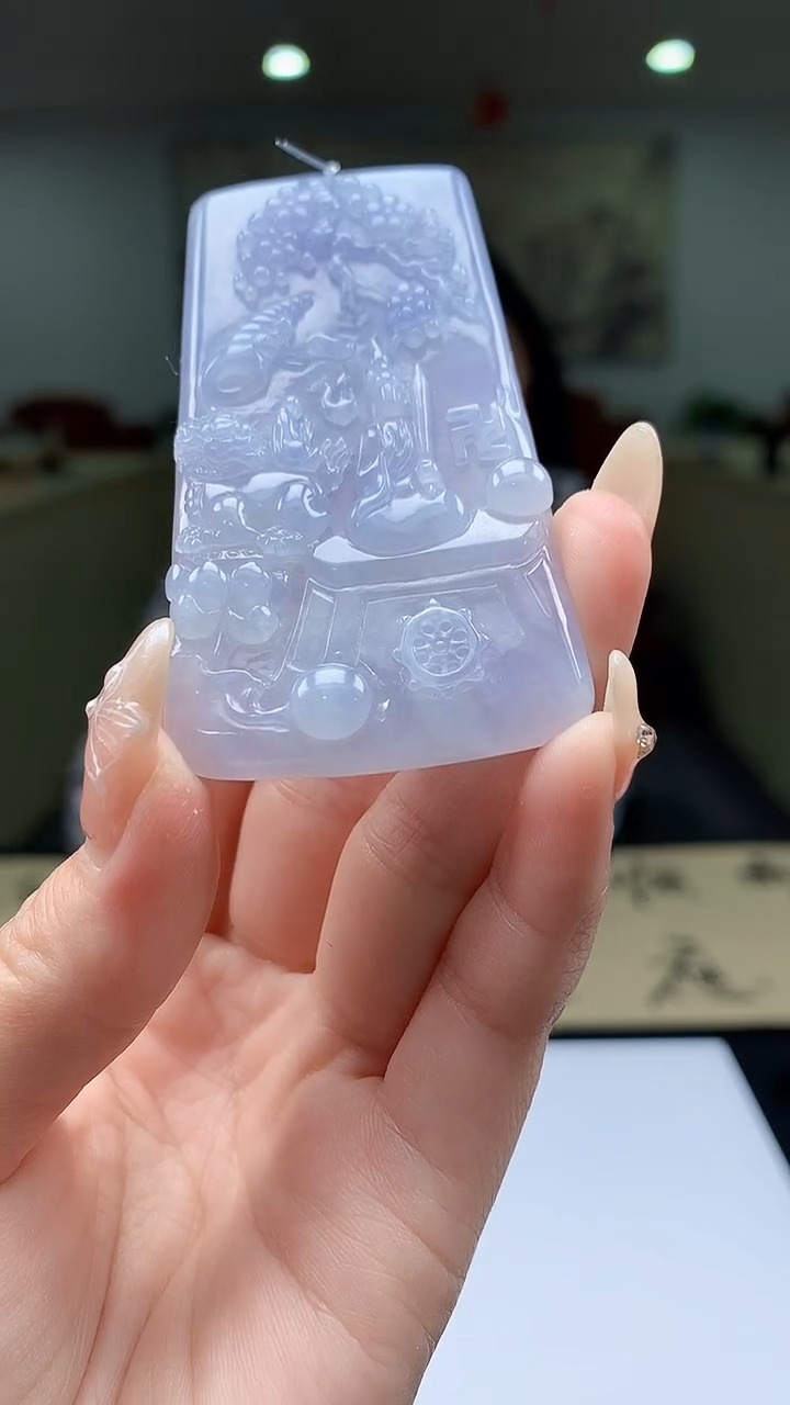 【闪购商品】定制翡翠未镶嵌8018jj-毛货挂件75