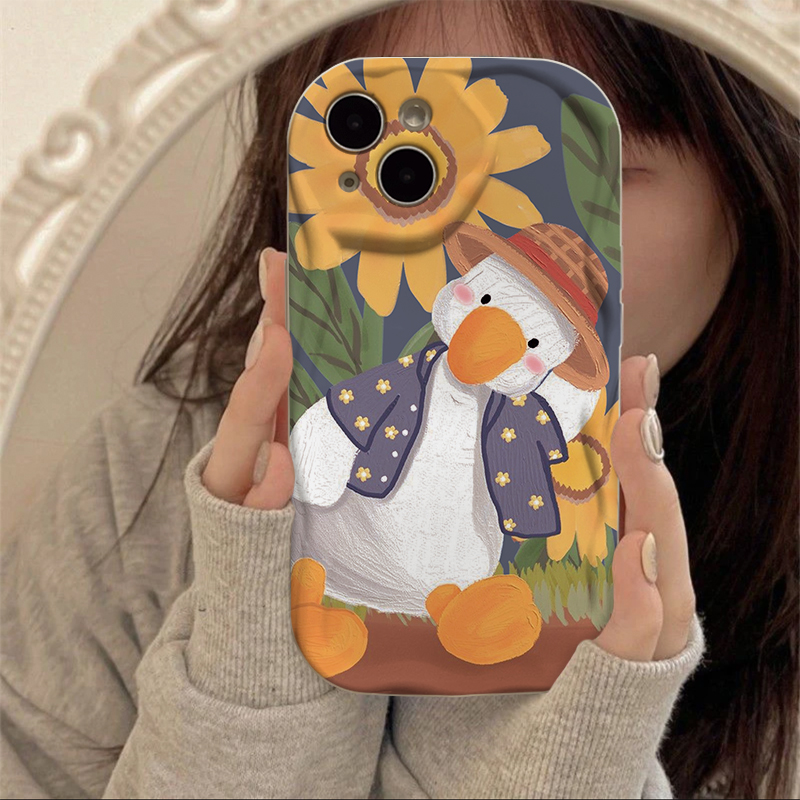 向日葵小鸭适用苹果iphone小米15/14/13pro防摔vivo华为oppo手机