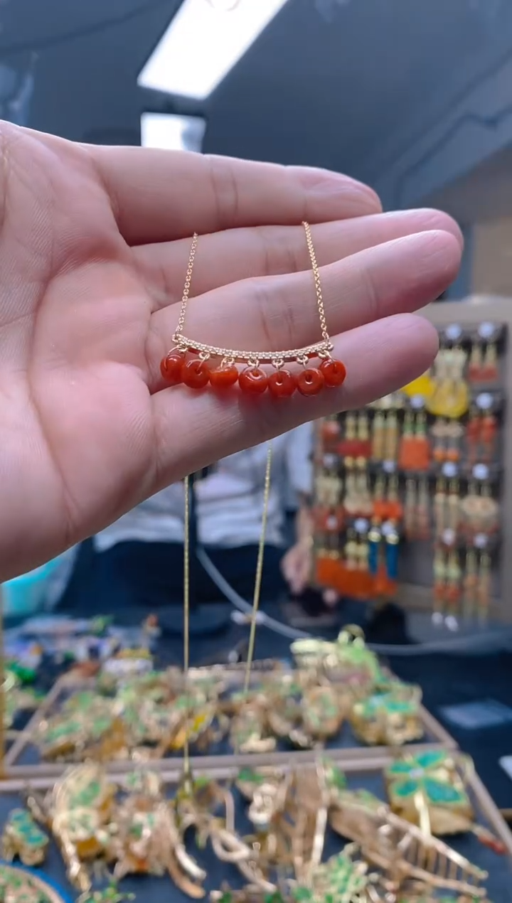 【闪购商品】翡翠耳饰合金0164翡翠锁骨链