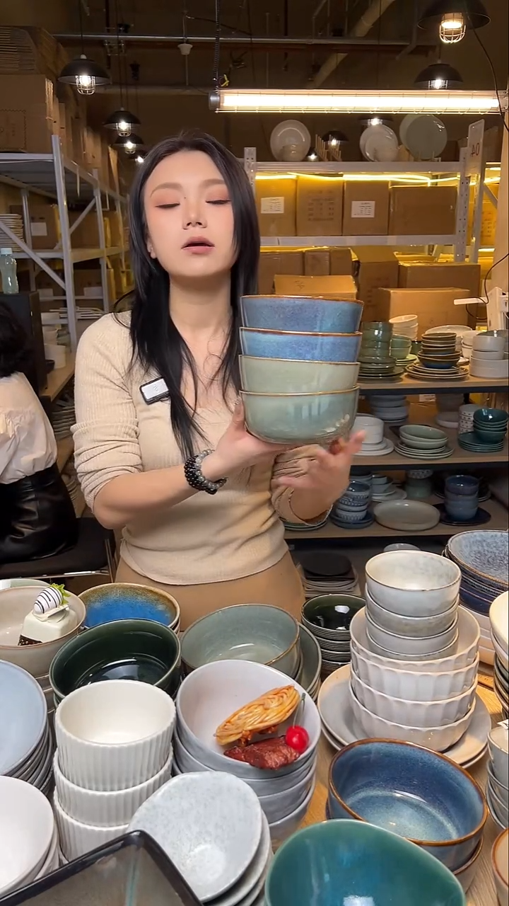 瓷153【瑕疵】外贸尾货窑变釉下彩