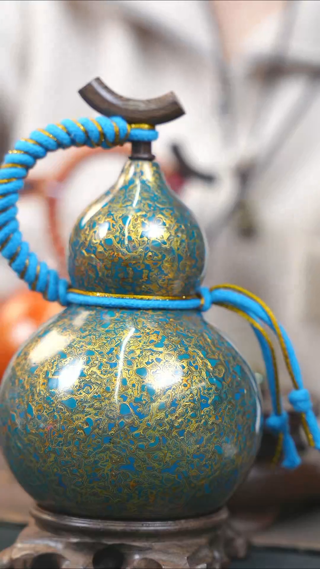 【闪购商品】WT122漆艺酒葫芦不包手串及旋转底座