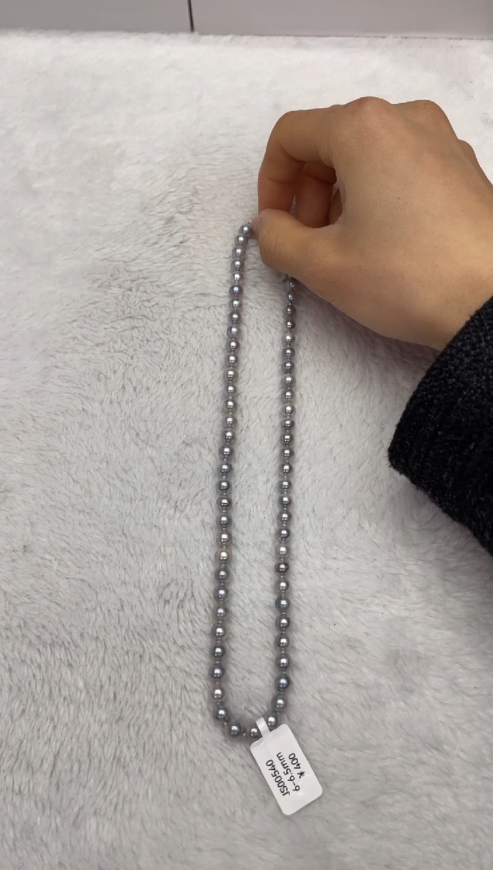 【闪购商品】海水珍珠项链银S925镶嵌AK真多麻6-6.5mm(多样性发一)