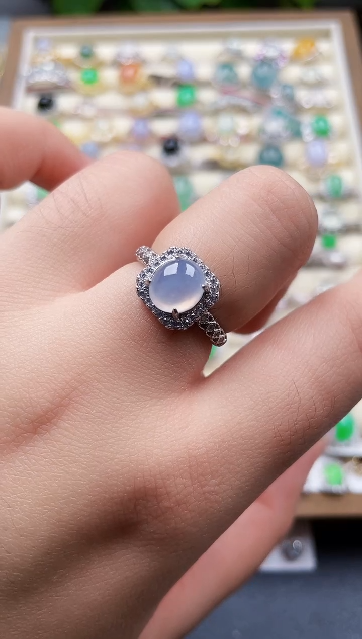 银S925镶嵌戒指翡翠177