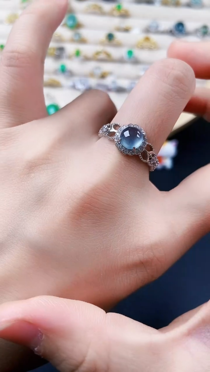 【闪购商品】翡翠银S925镶嵌戒指5464646