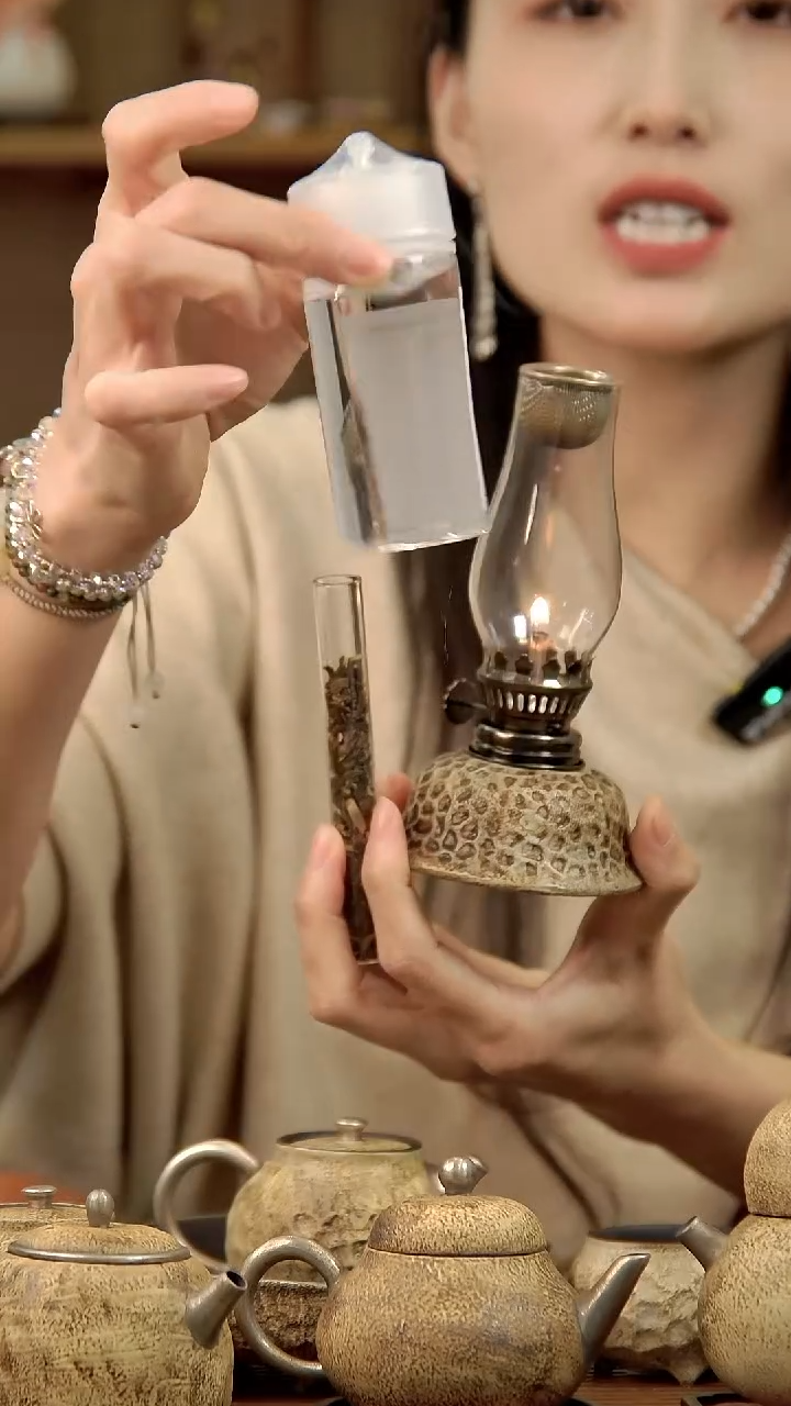 言野手作 粉引仿古锤纹油灯+酥油+玻璃香（5克）