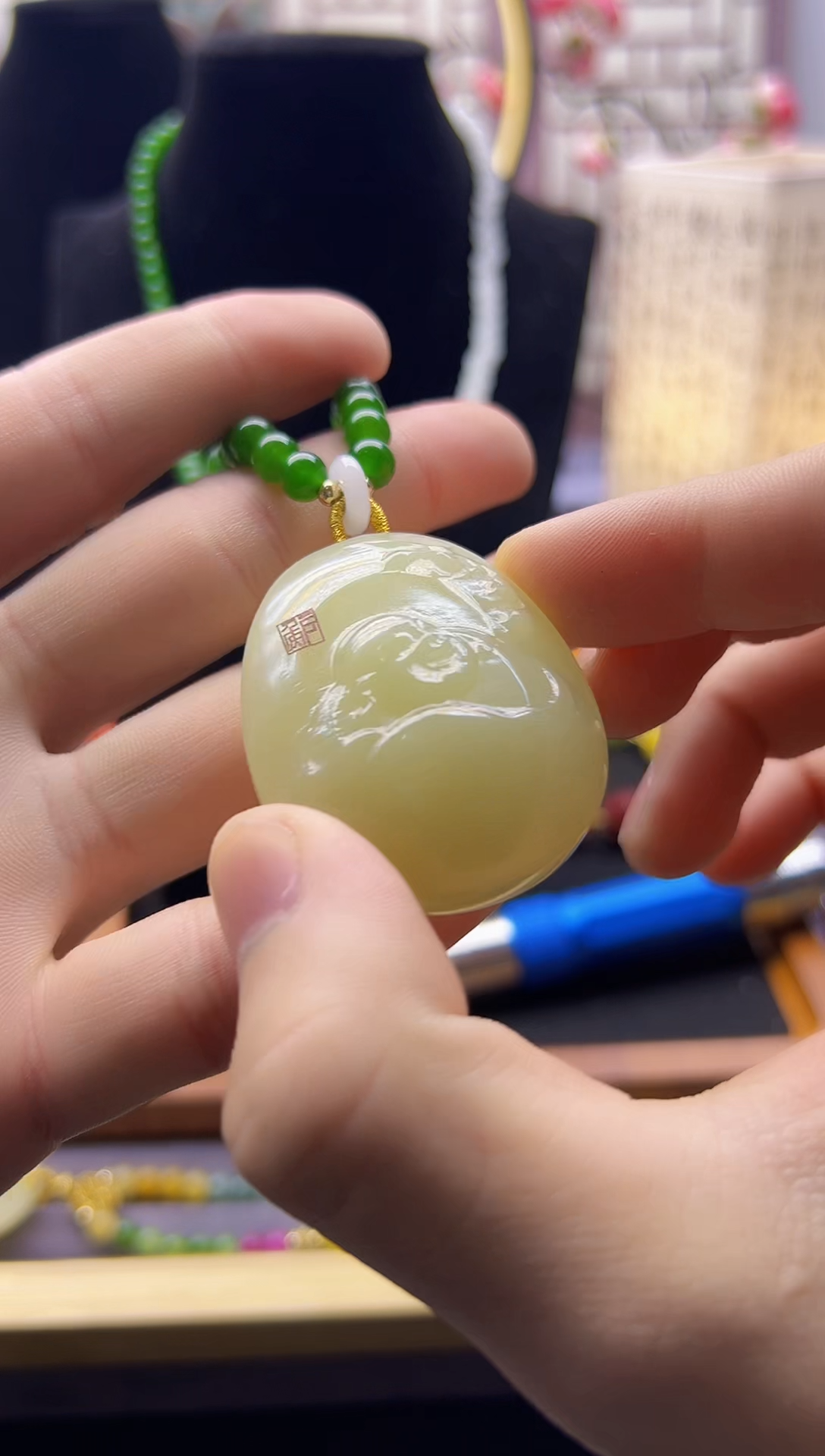 【闪购商品】和田玉颈饰14K金镶嵌X822`````