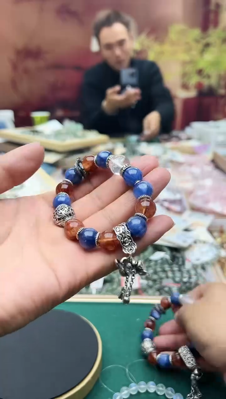 【闪购商品】合成水晶未镶嵌蓝晶红胶花DIY手串 卡13+