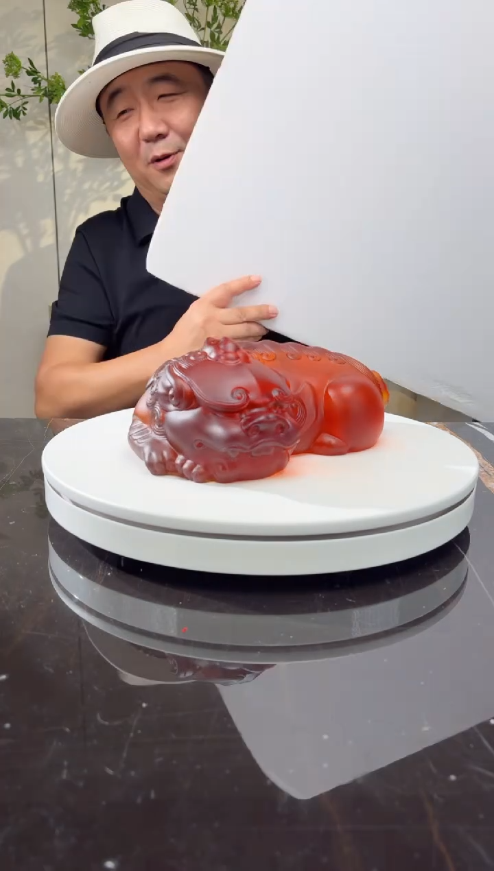 摆件璨石美学蜜蜡卧福貔貅艺术琉璃摆件
