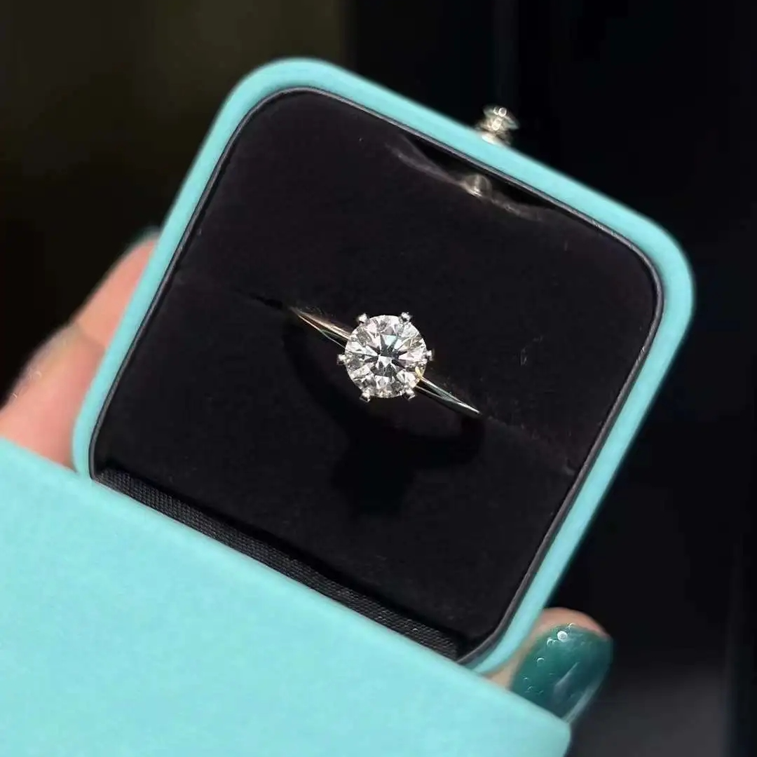 99新 Tiffany & Co./蒂芙尼 小花柳 0.74克拉六爪钻戒H色VS2 3EX