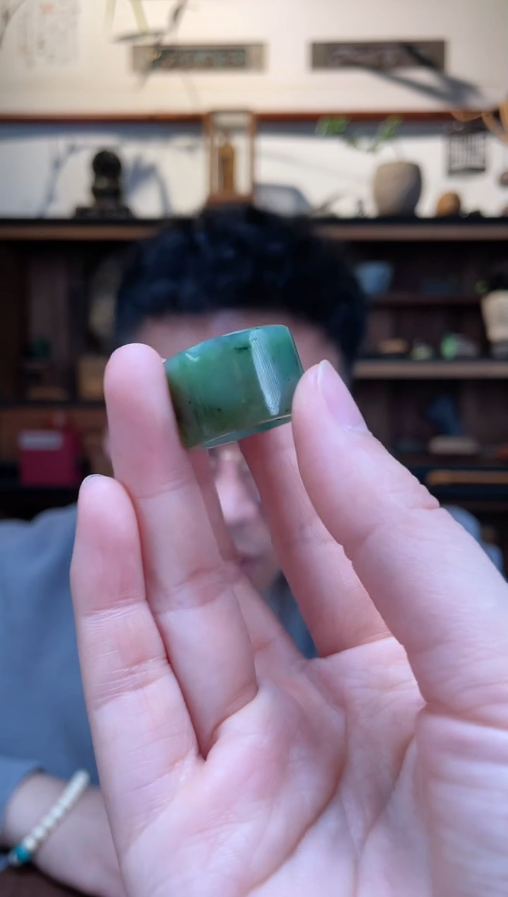 【闪购商品】和田玉指环未镶嵌02碧玉指环17#HX