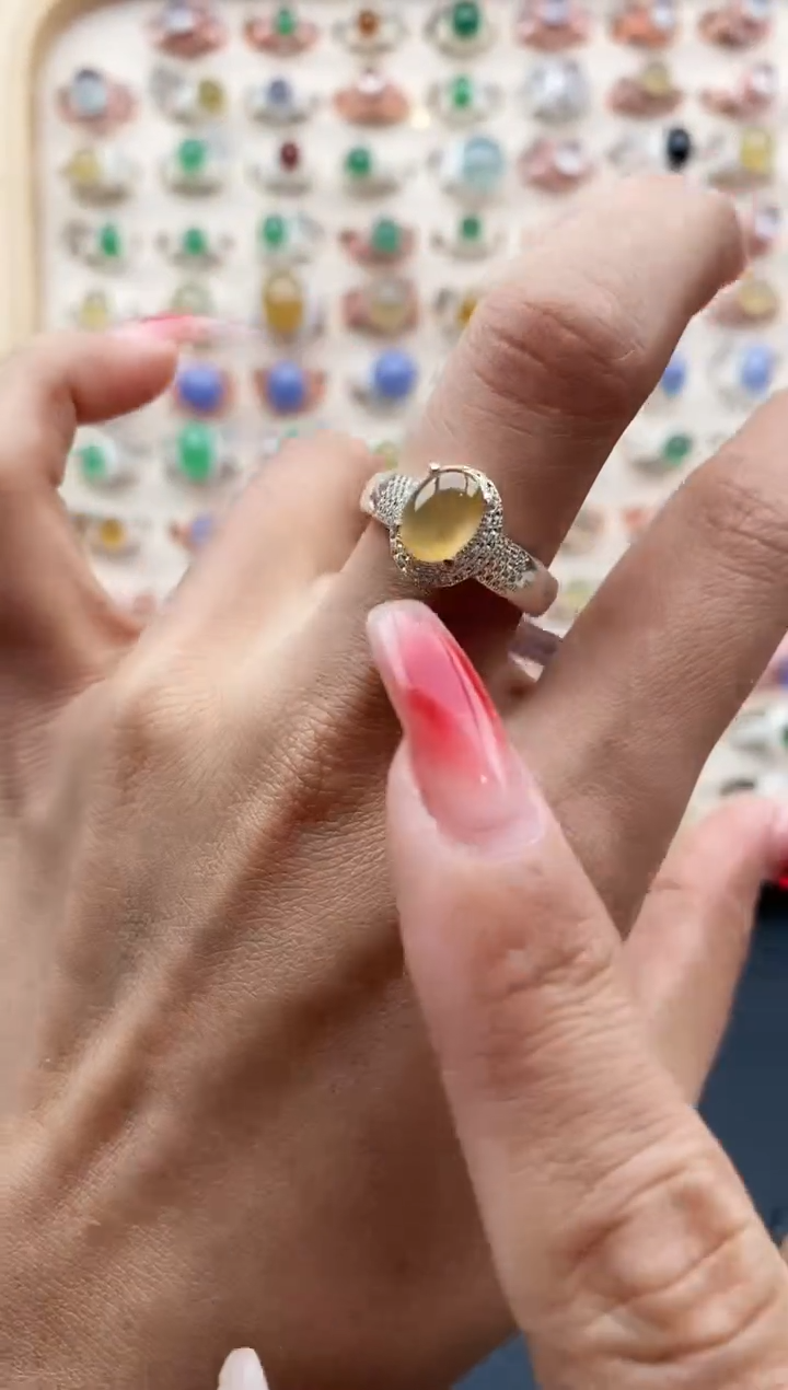 【闪购商品】翡翠戒指未镶嵌缅甸天然A货翡翠444  9-8