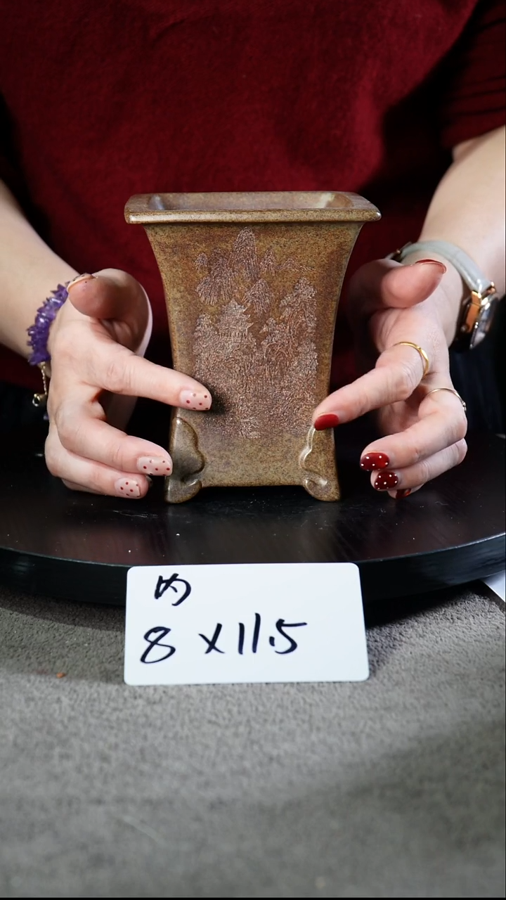 宜兴紫砂花盆小盆