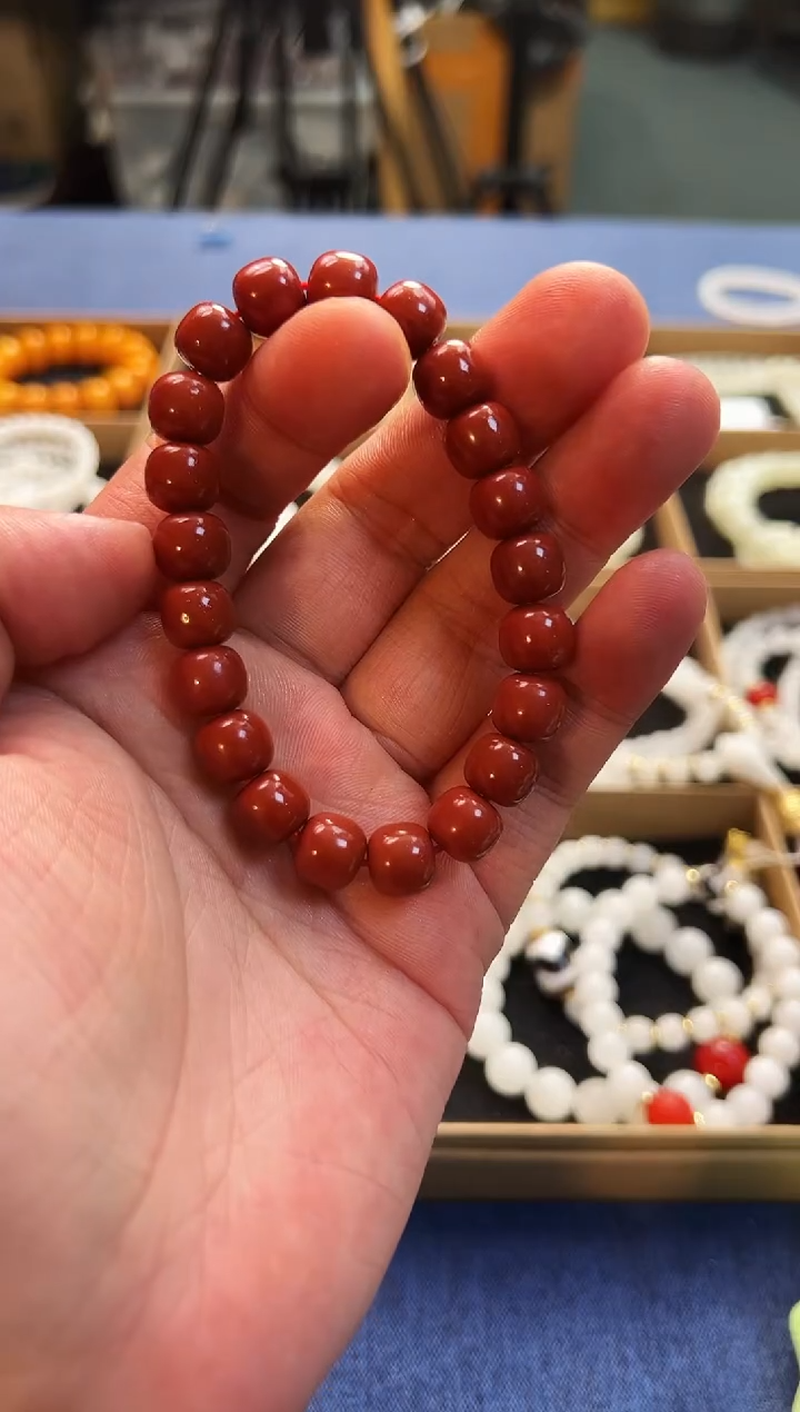未镶嵌手链南红玛瑙10+老型牛血红