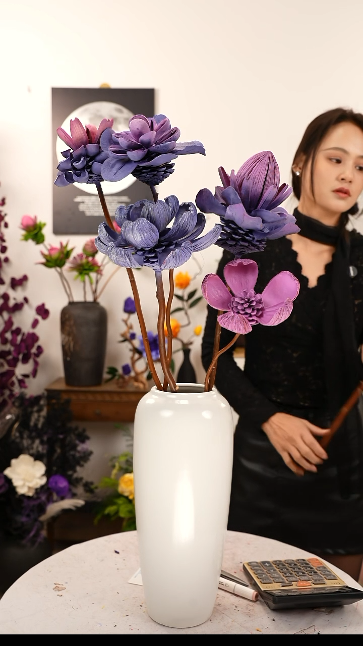 沉*进口油画莲 果壳花 5支 B1