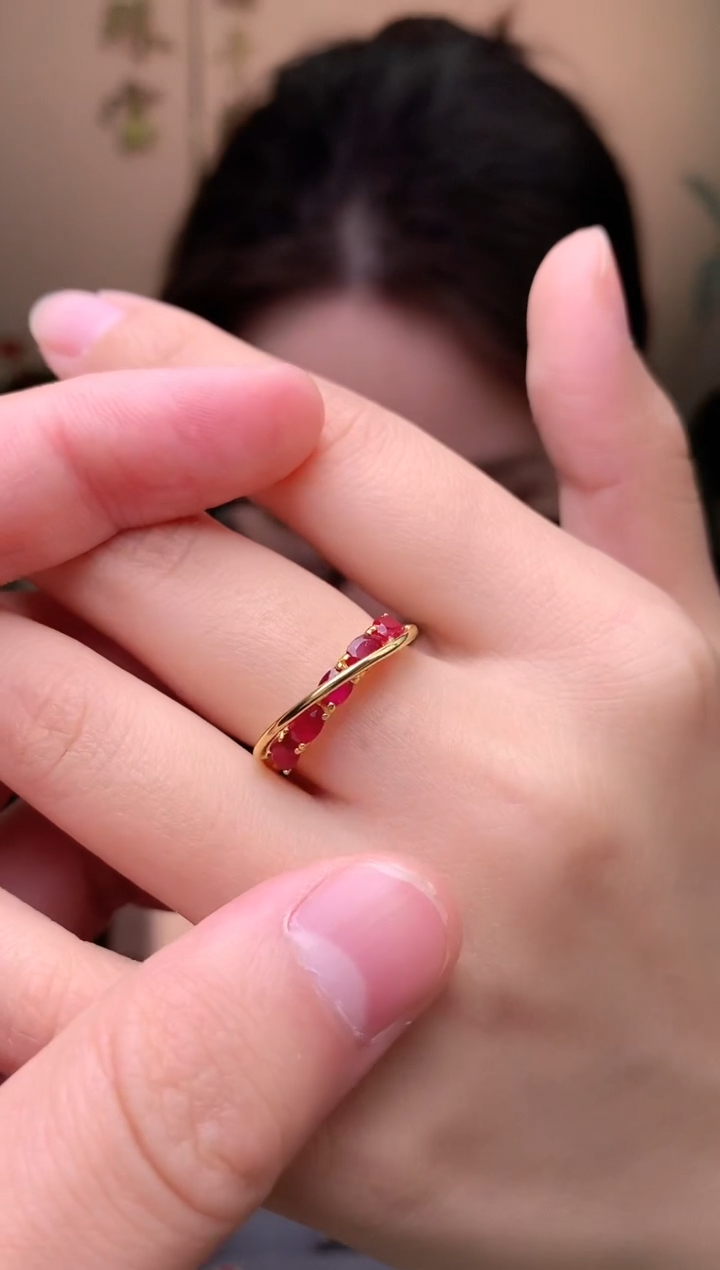 【闪购商品】红宝石戒指银S925镶嵌戒指