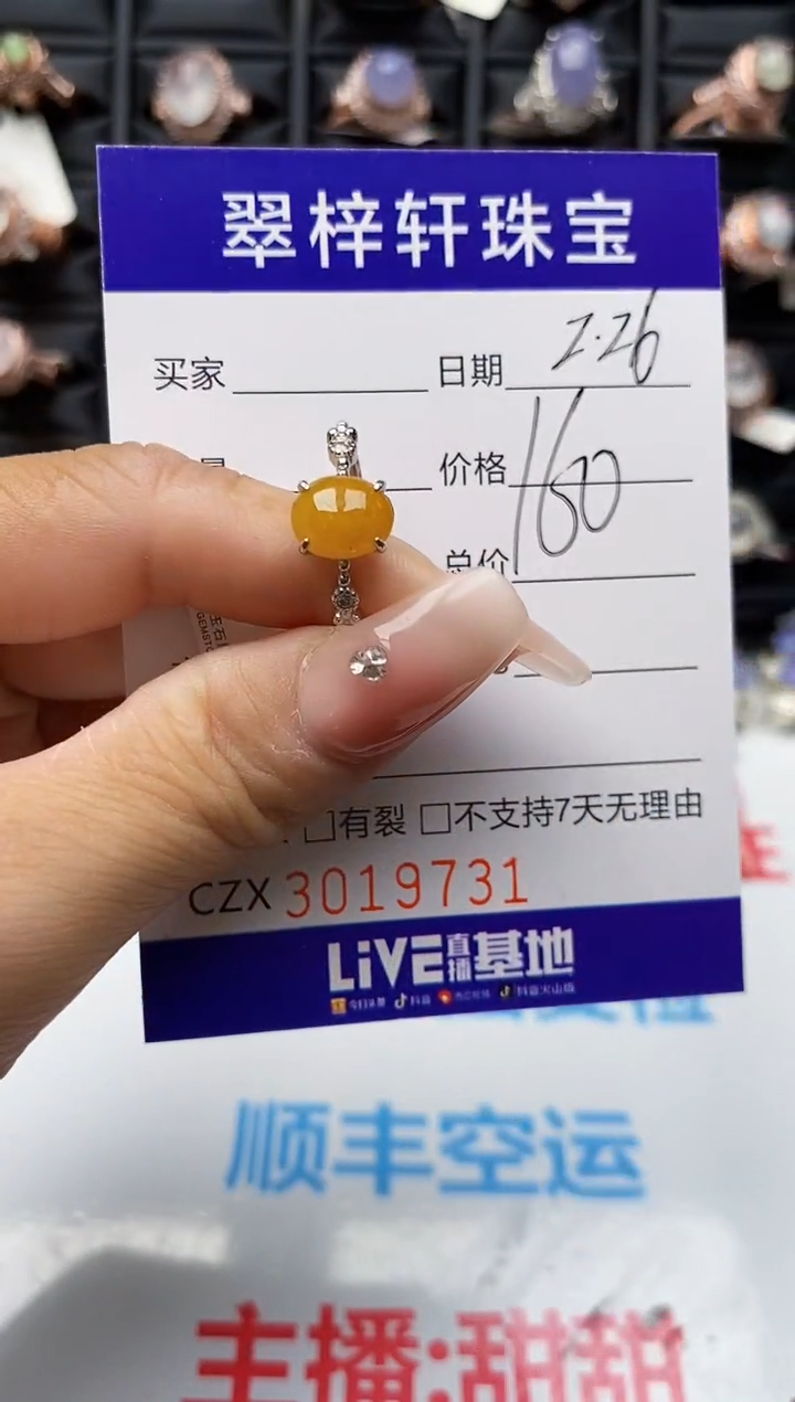 【闪购商品】翡翠戒指银S925镶嵌9731